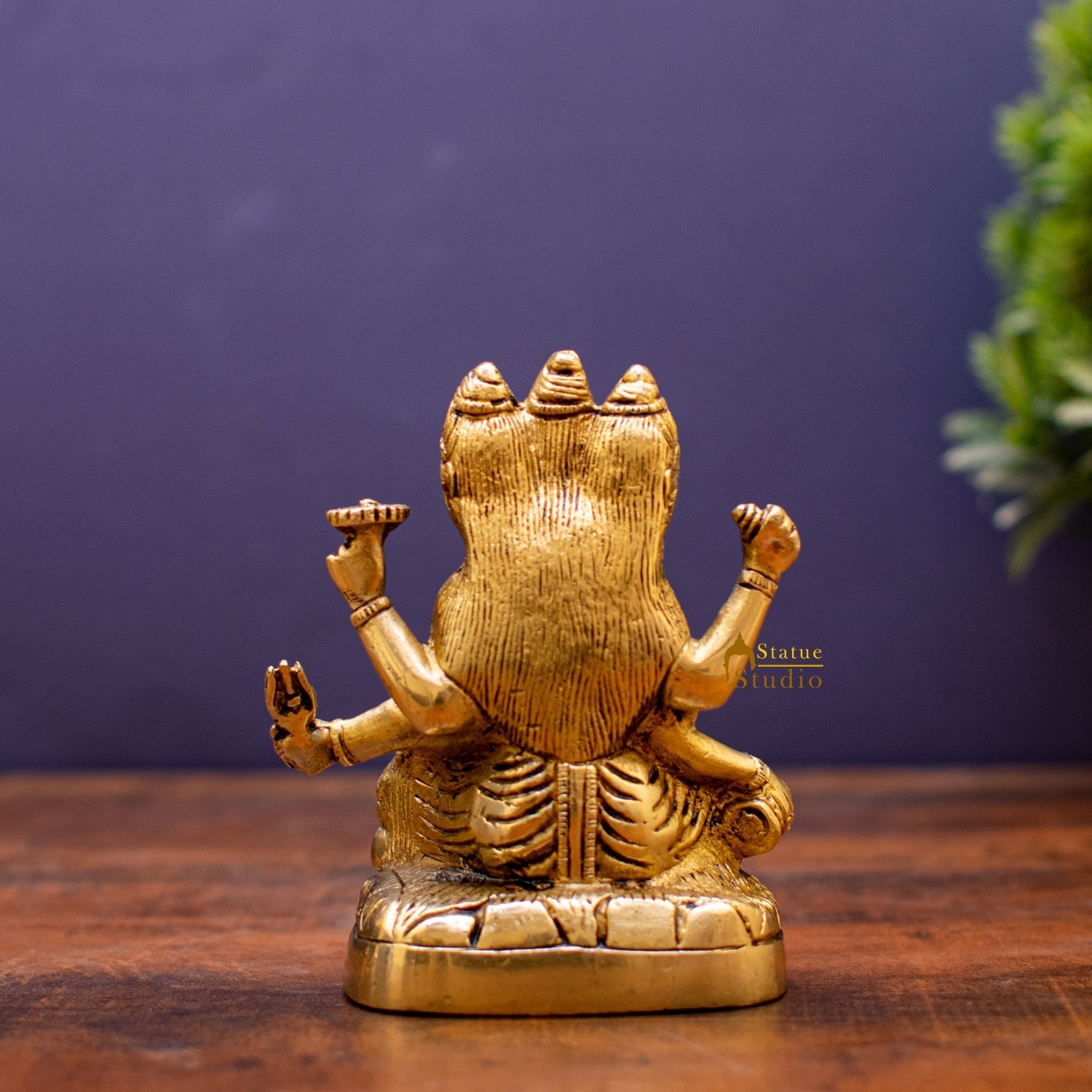 Brass Trinity Of Hindu God Dattatreya Idol Statue 8" For Decor - Image 5