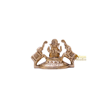 Brass Small Ganesha Lakshmi Statue Ganesh Laxmi Idol For Decor Showpiece 2" by vendor-unknown - Hindu Gods (View 6)