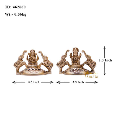Brass Small Ganesha Lakshmi Statue Ganesh Laxmi Idol For Decor Showpiece 2" by vendor-unknown - Hindu Gods (View 10)