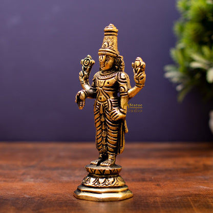 Brass Small Tirupati Balaji Statue 6 inch by vendor-unknown - Gifting (View 6)