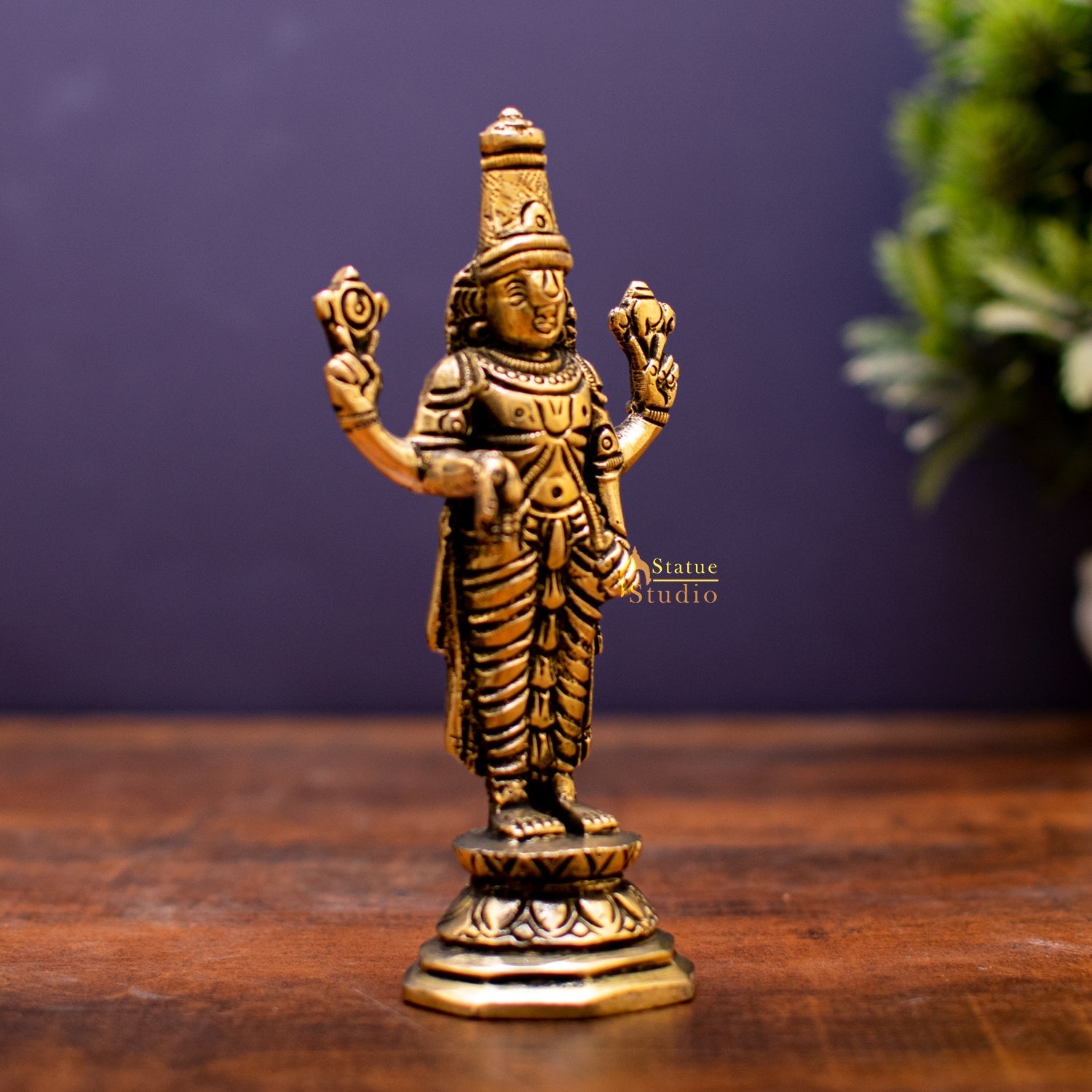Brass Small Tirupati Balaji Statue 6 inch - Image 5