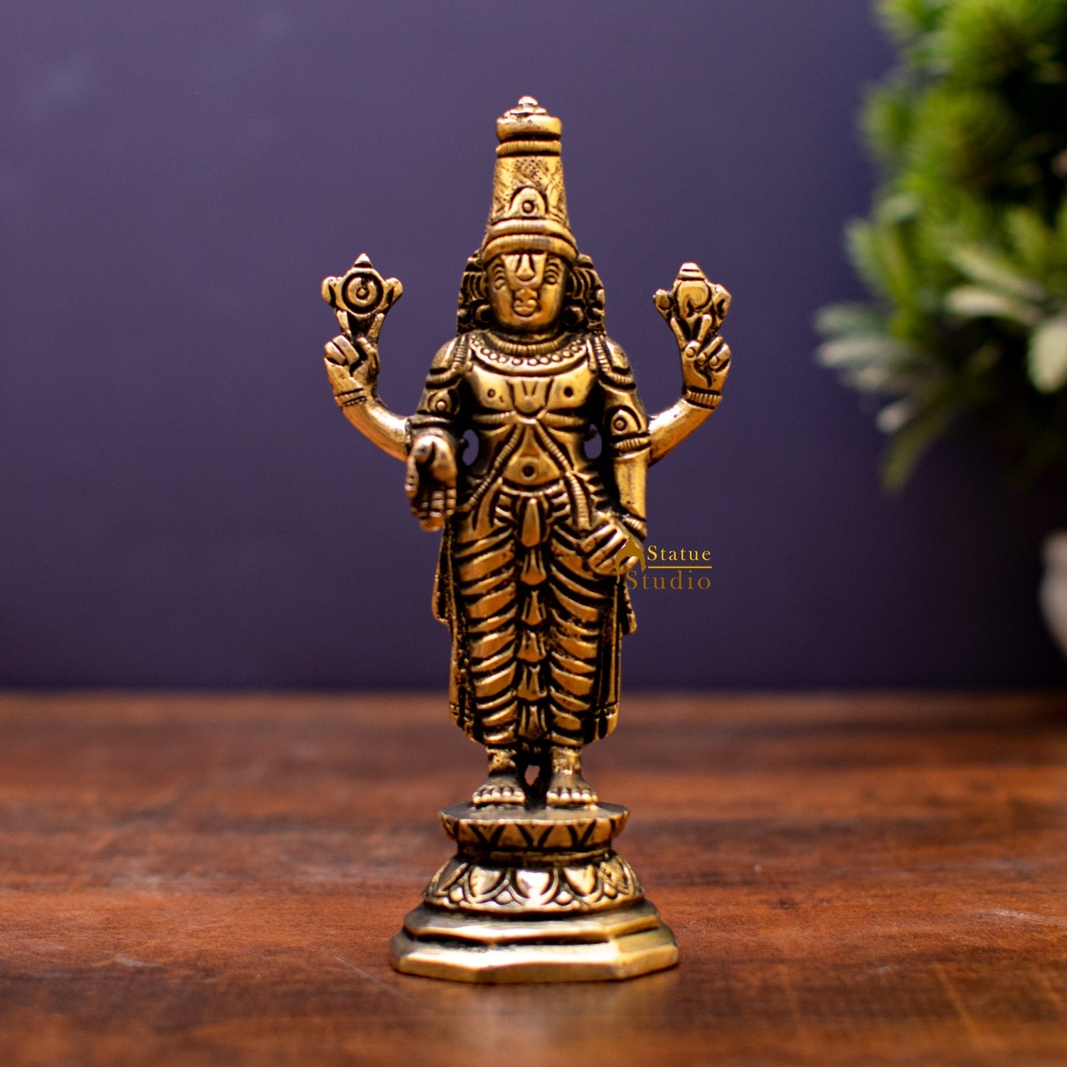 Brass Small Tirupati Balaji Statue 6 inch - Image 3