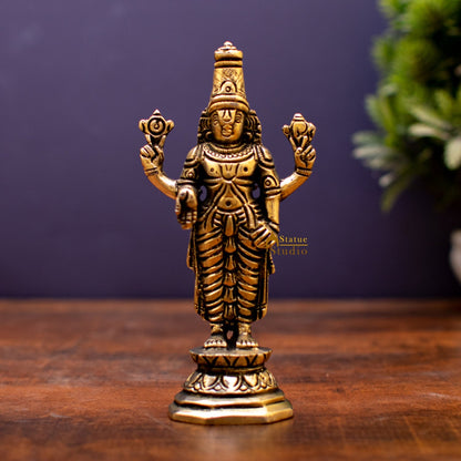 Brass Small Tirupati Balaji Statue 6 inch by vendor-unknown - Gifting (View 3)