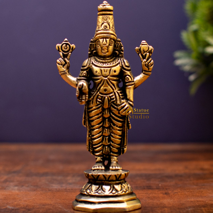 Brass Small Tirupati Balaji Statue 6 inch by vendor-unknown - Gifting (View 2)