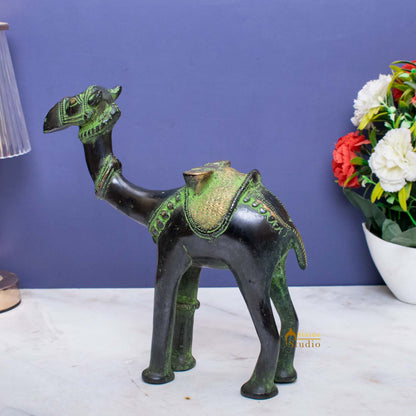 Brass Camel Statue Vastu Recommended Showpiece 9 Inch by vendor-unknown - Decor (View 3)