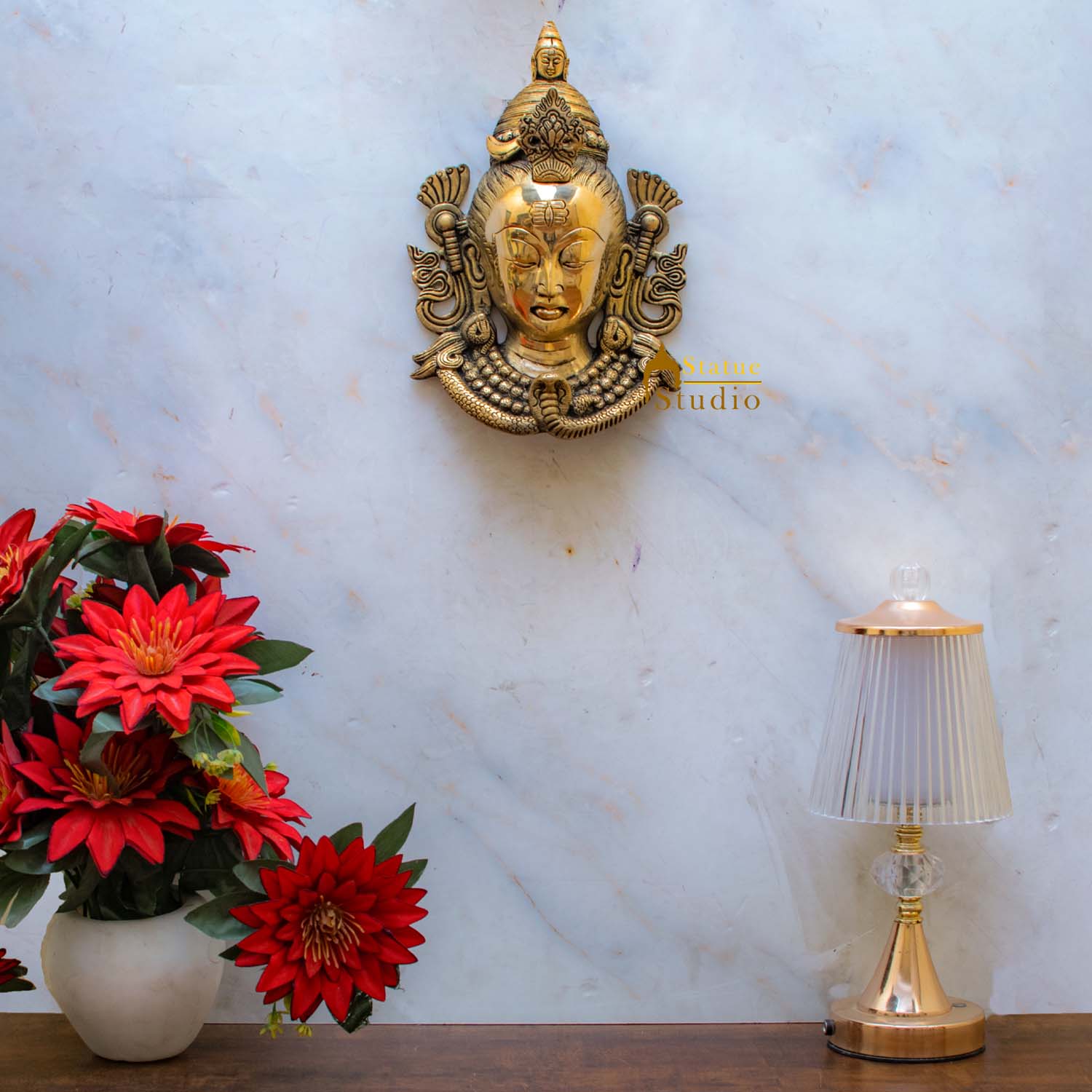 Brass Lord Shiva Wall Hanging 11 Inch - Image 6