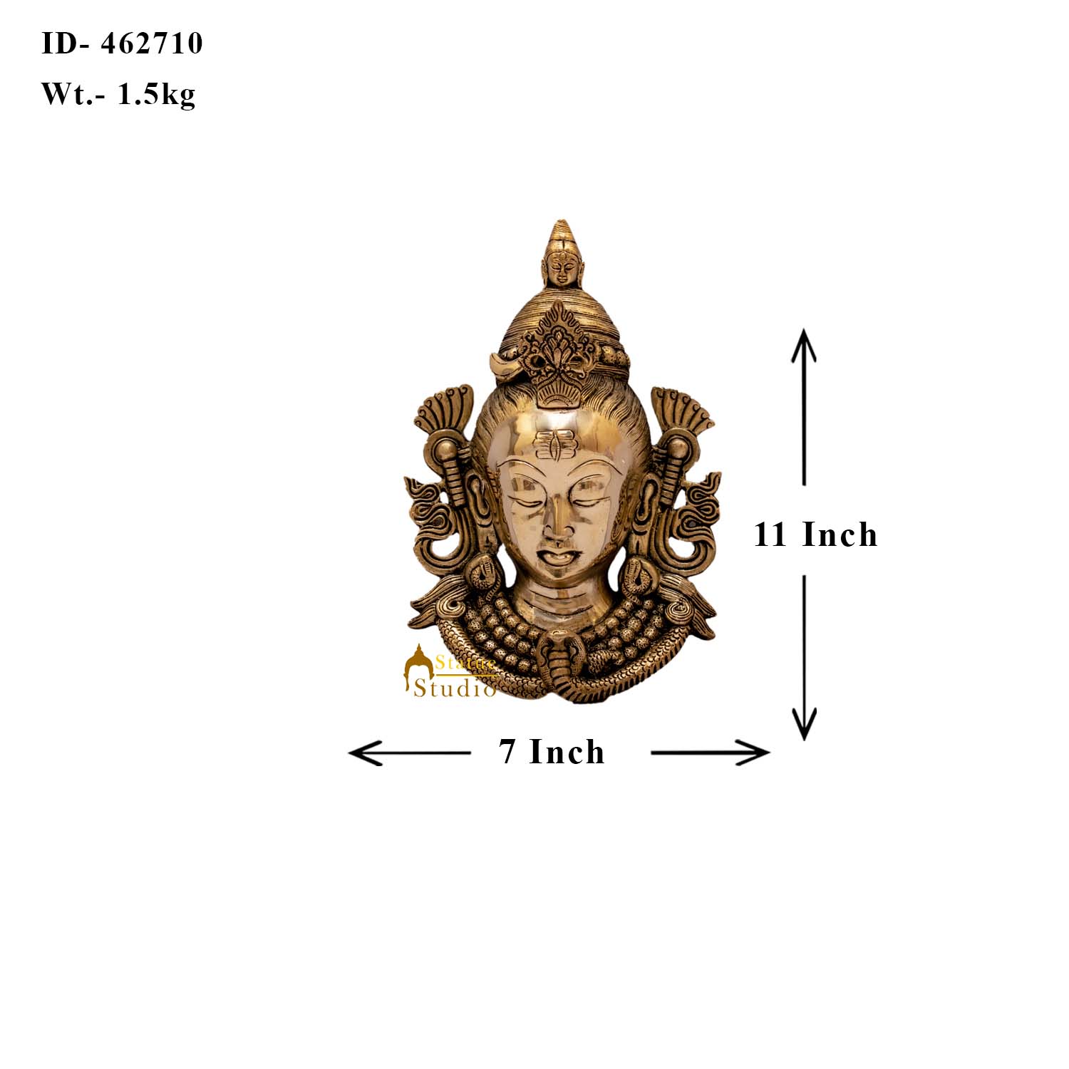 Brass Lord Shiva Wall Hanging 11 Inch - Image 8