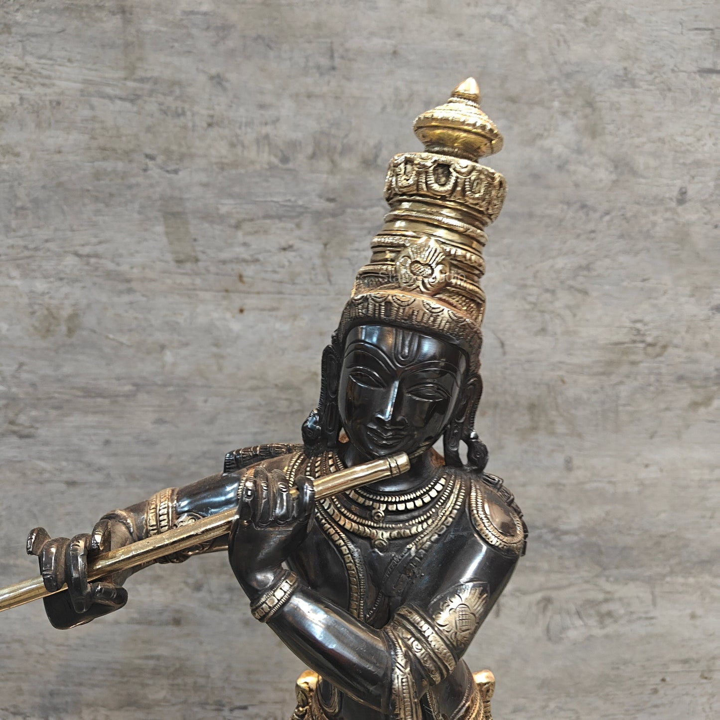 Brass Hindu God Krishna Idol Statue Decor 2 Feet