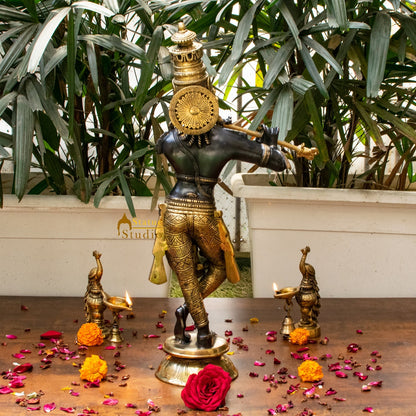 Brass Hindu God Krishna Idol Statue Decor 2 Feet by vendor-unknown - Hindu Gods (View 7)