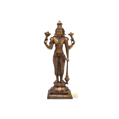 Brass Cosmic Lord Vishnu Statue Narayanan Idol 20" by vendor-unknown - Hindu Gods (View 5)