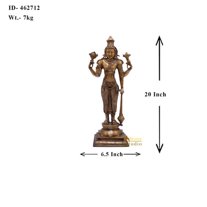Brass Cosmic Lord Vishnu Statue Narayanan Idol 20" by vendor-unknown - Hindu Gods (View 6)