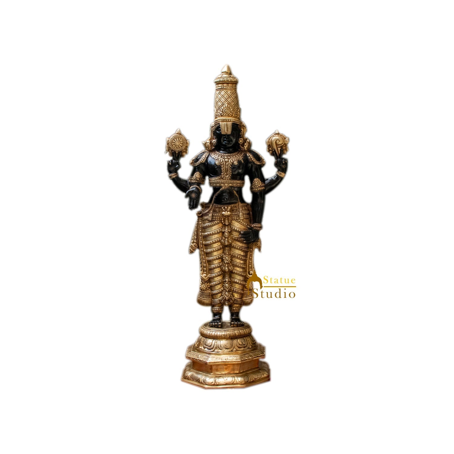 Brass Tirupati Balaji Statue Religious Venkateshwara Idol Decor 32" - Image 7