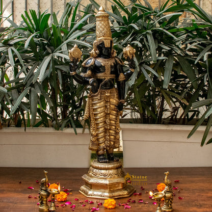 Brass Tirupati Balaji Statue Religious Venkateshwara Idol Decor 32" by vendor-unknown - Hindu Gods (View 5)