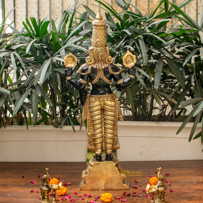 Brass Tirupati Balaji Statue Religious Venkateshwara Idol Decor 32" by vendor-unknown - Hindu Gods (View 6)