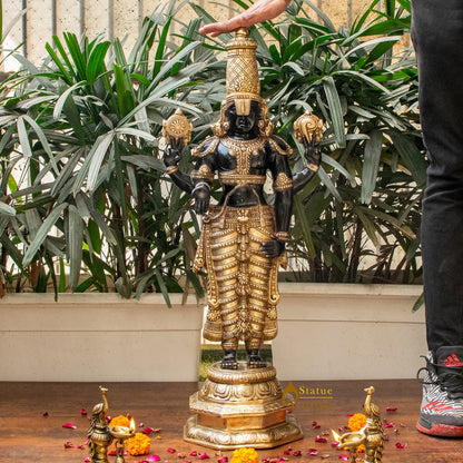Brass Tirupati Balaji Statue Religious Venkateshwara Idol Decor 32" by vendor-unknown - Hindu Gods (View 3)