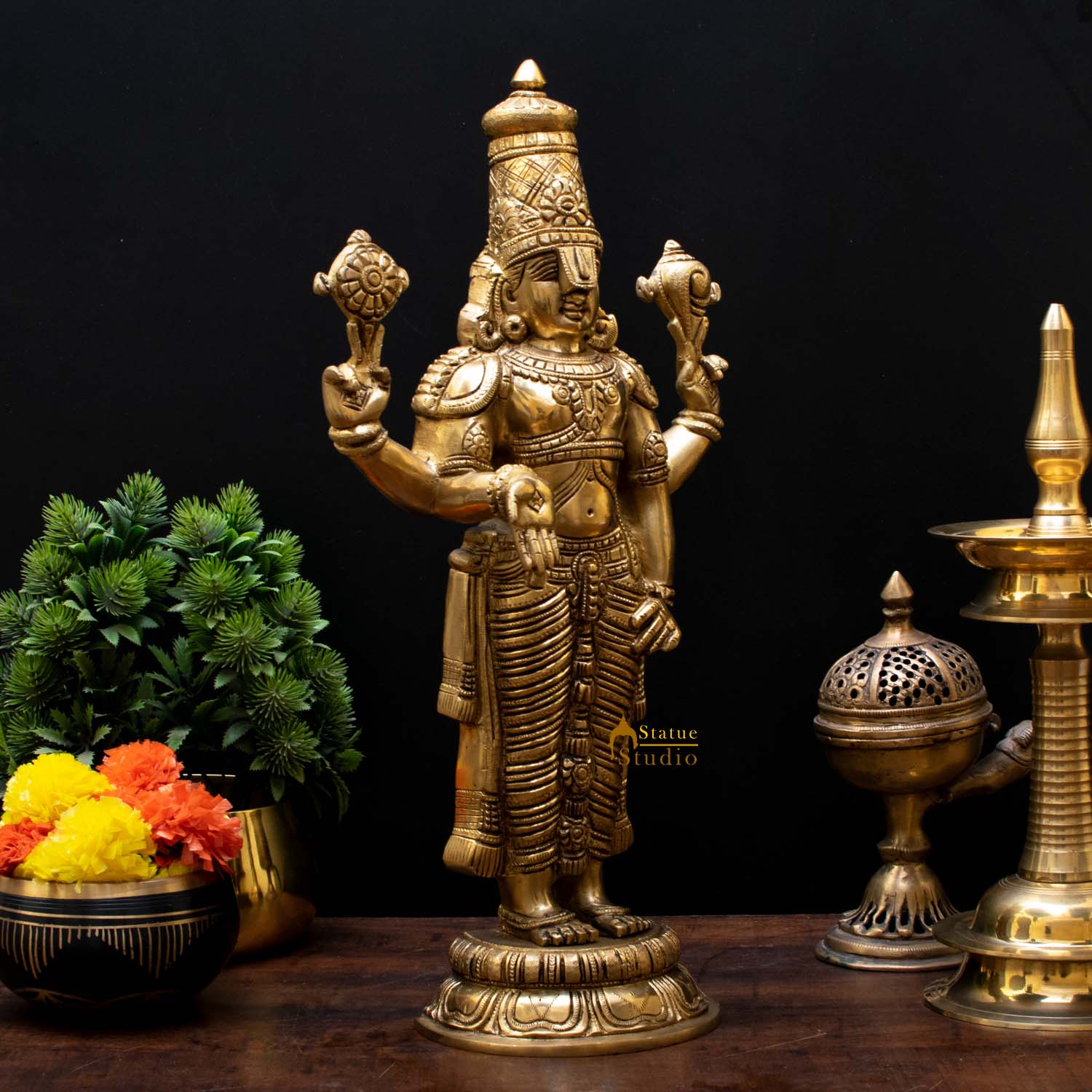 Brass Tirupati Balaji Idol 1.5 Feet - Image 4