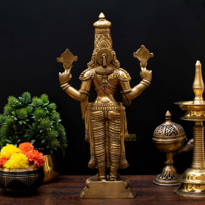 Brass Tirupati Balaji Idol 1.5 Feet by StatueStudio - Hindu Gods (View 5)