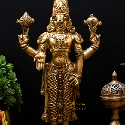 Brass Tirupati Balaji Idol 1.5 Feet by StatueStudio - Hindu Gods (View 2)