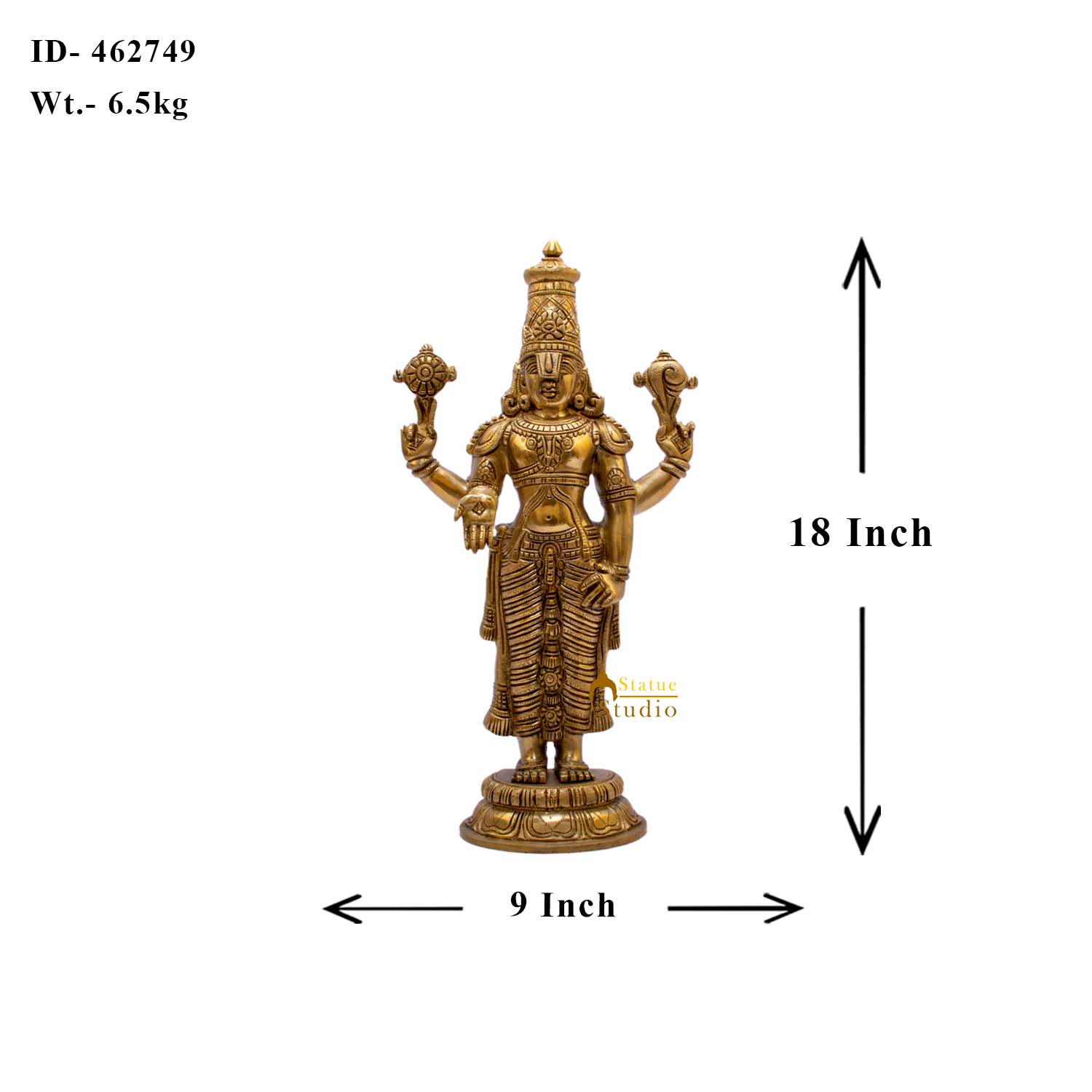 Brass Tirupati Balaji Idol 1.5 Feet - Image 7