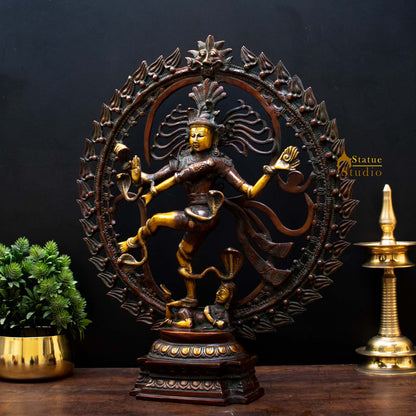 Brass Nataraja Dancing Shiva Statue For Decor And Gifting 2 Feet by vendor-unknown - Hindu Gods (View 2)