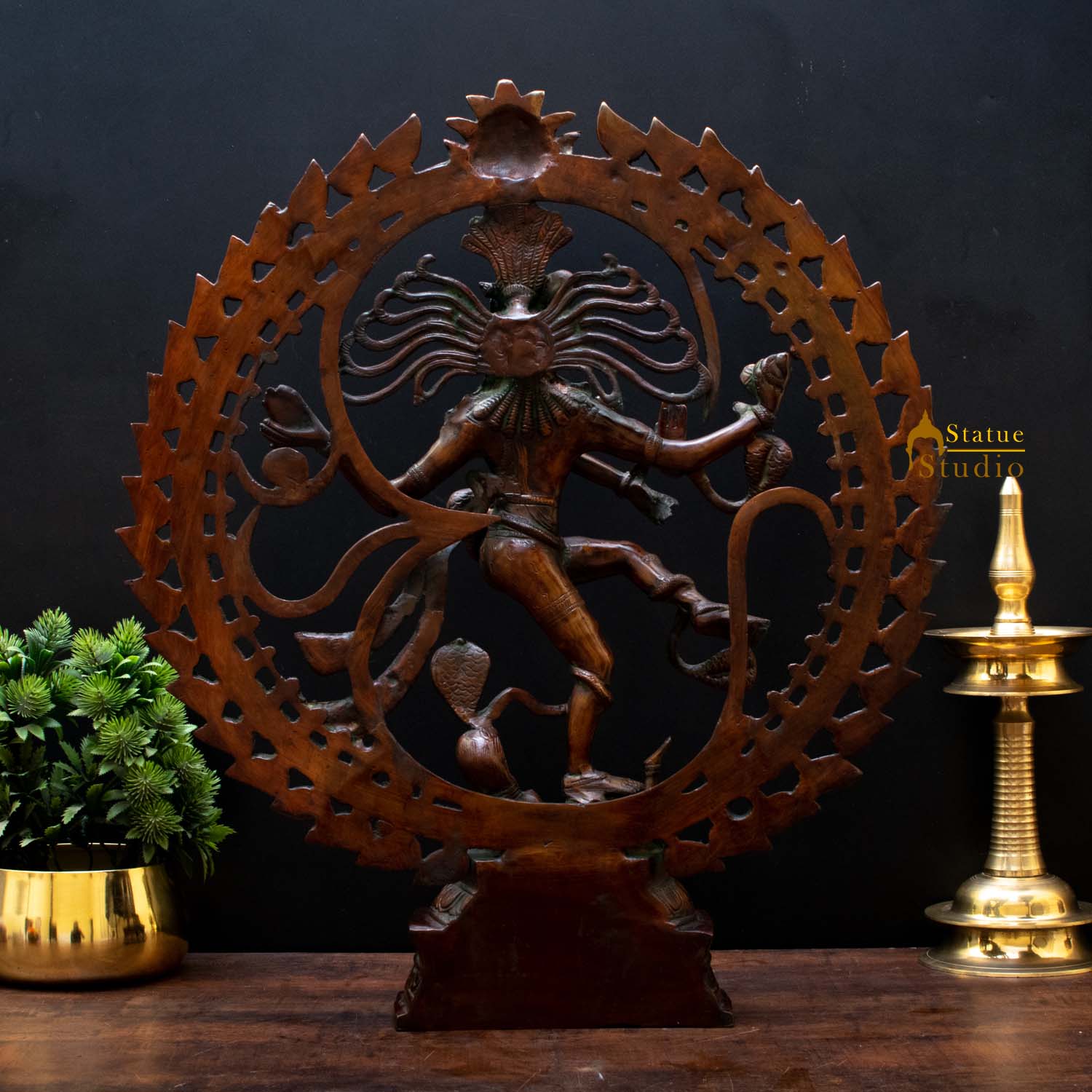 Brass Nataraja Dancing Shiva Statue For Decor And Gifting 2 Feet - Image 4