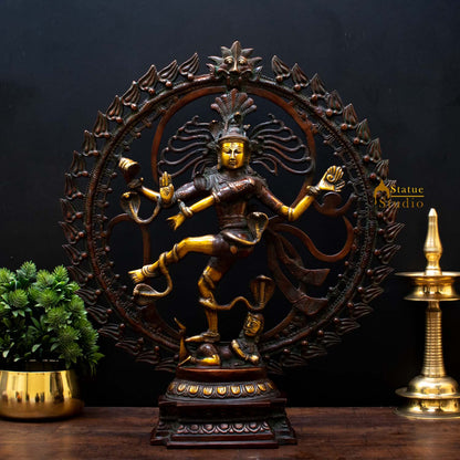 Brass Nataraja Dancing Shiva Statue For Decor And Gifting 2 Feet by vendor-unknown - Hindu Gods