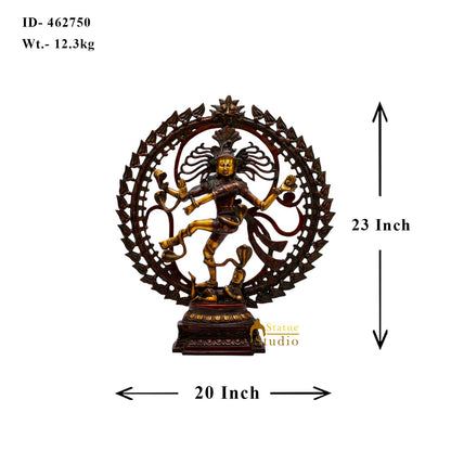 Brass Nataraja Dancing Shiva Statue For Decor And Gifting 2 Feet by vendor-unknown - Hindu Gods (View 6)