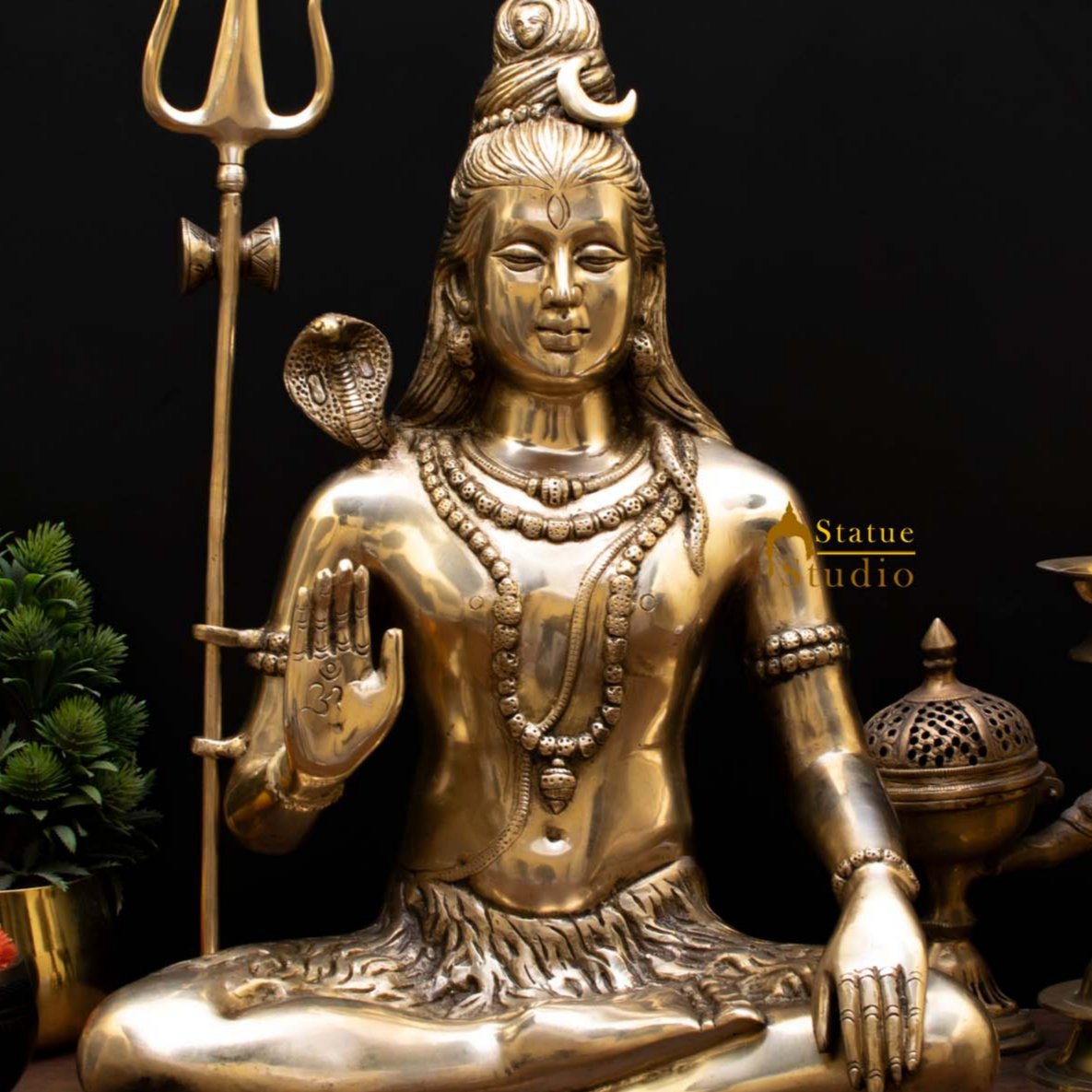 Brass Large Shiva Statue Mahadev For Home Decor 1.5 feet - Image 2