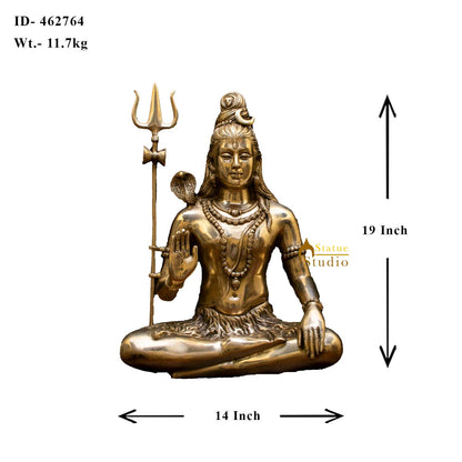 Brass Large Shiva Statue Mahadev For Home Decor 1.5 feet by vendor-unknown - Hindu Gods (View 7)