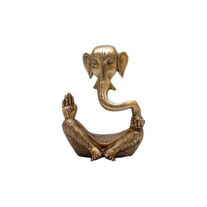 Brass Small Modern Ganesha Statue For Home Temple Decor 5" by vendor-unknown - Hindu Gods (View 5)