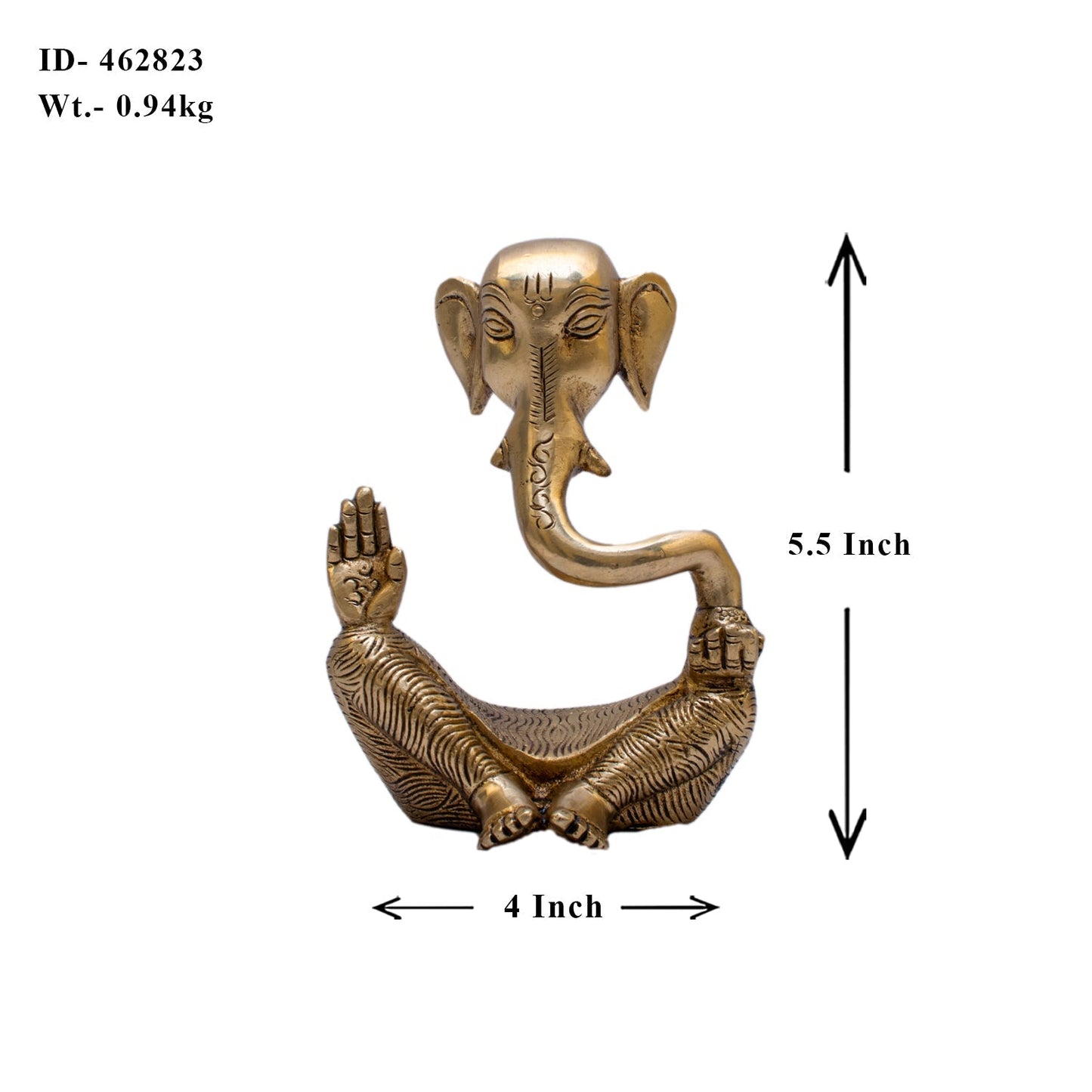 Brass Small Modern Ganesha Statue For Home Temple Decor 5"