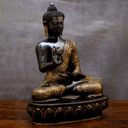 Brass Blessing Buddha Statue For Home Decor Gift 2 Feet by vendor-unknown - Buddha (View 4)
