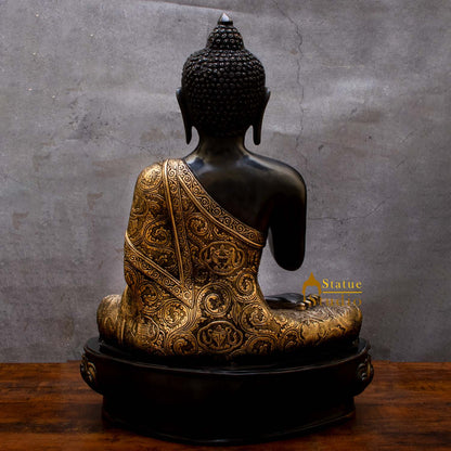 Brass Blessing Buddha Statue For Home Decor Gift 2 Feet by vendor-unknown - Buddha (View 5)