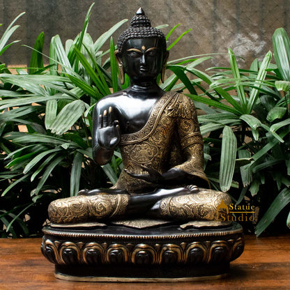 Brass Blessing Buddha Statue For Home Decor Gift 2 Feet by vendor-unknown - Buddha (View 2)