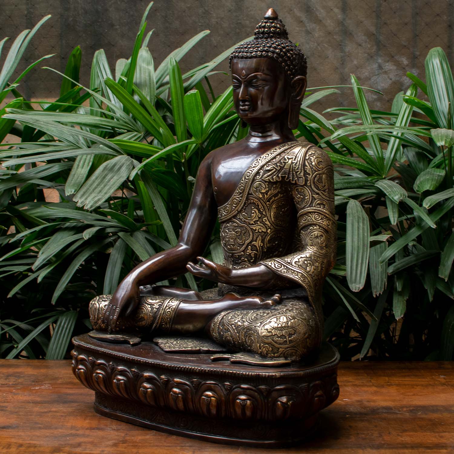 Brass Large Buddha Statue Antique Finish For Home Decor 2 Feet - Image 2