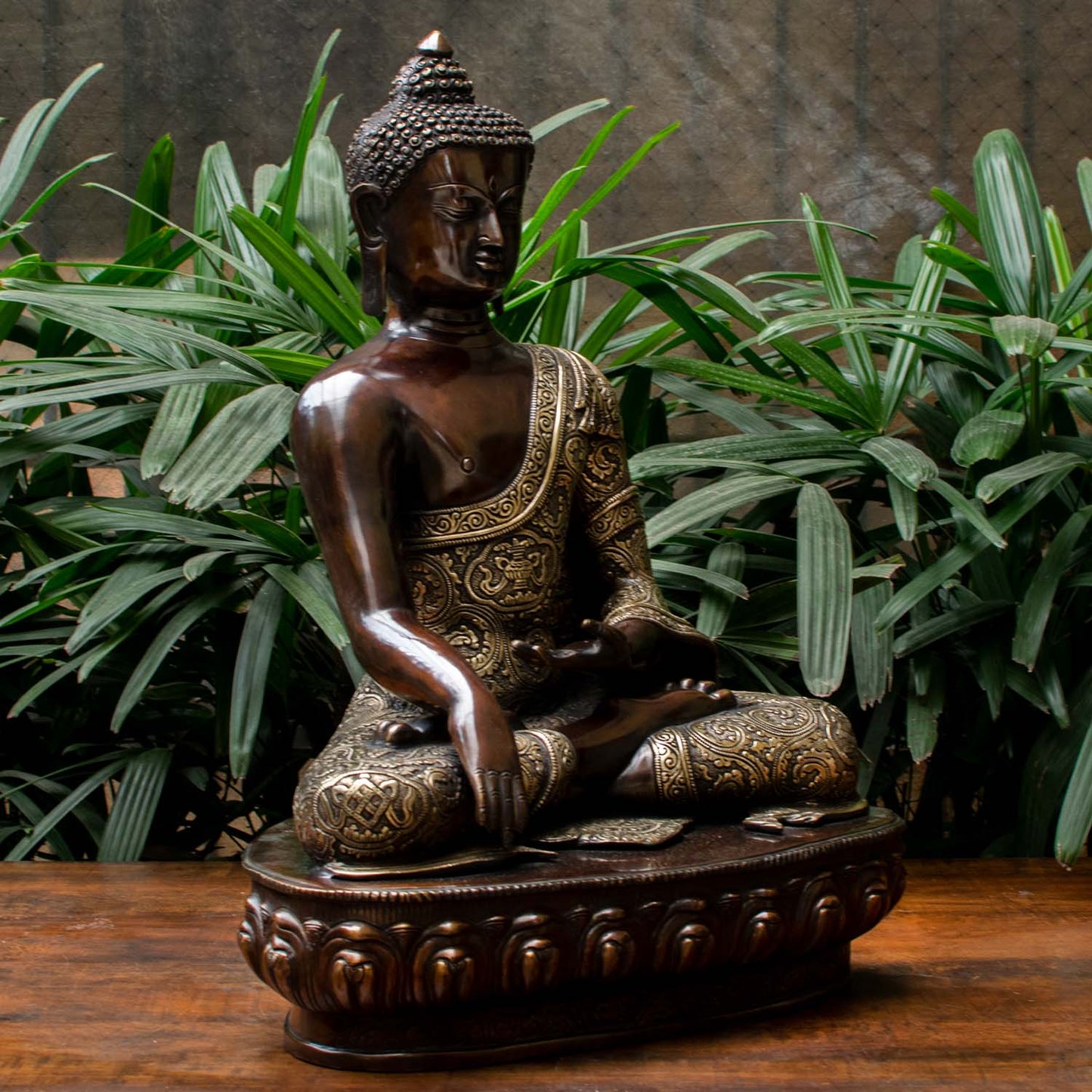 Brass Large Buddha Statue Antique Finish For Home Decor 2 Feet