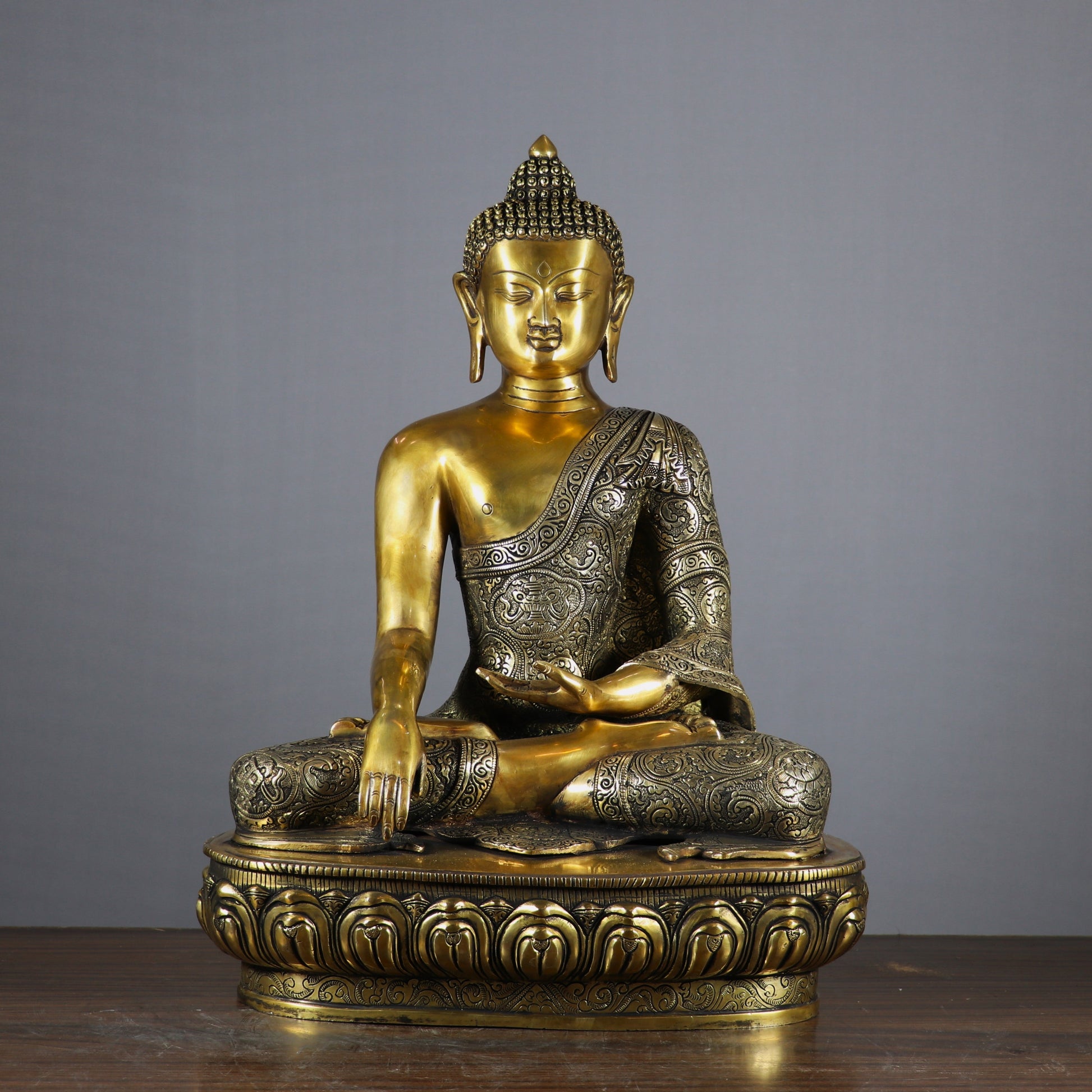 Brass Large Buddha Idol Finely Crafted For Home Decor Showpiece 2 Feet - Image 2