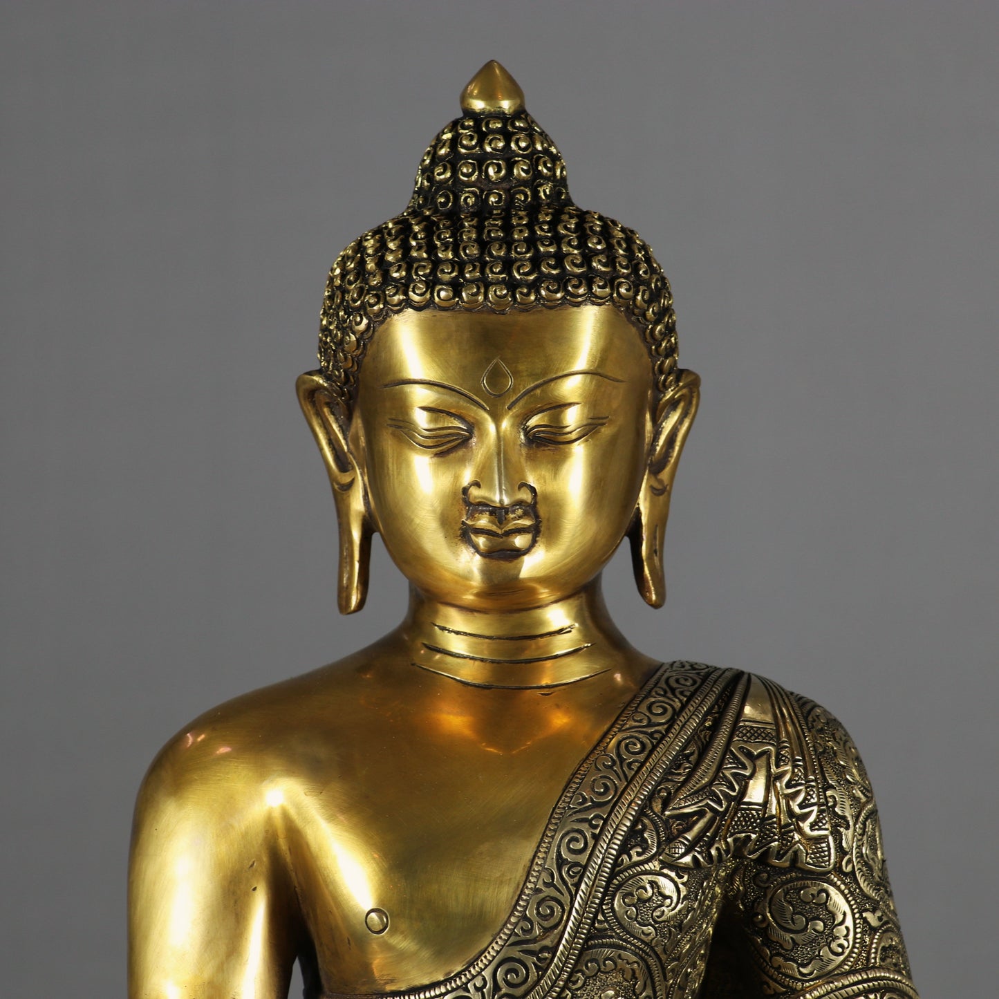 Brass Large Buddha Idol Finely Crafted For Home Decor Showpiece 2 Feet