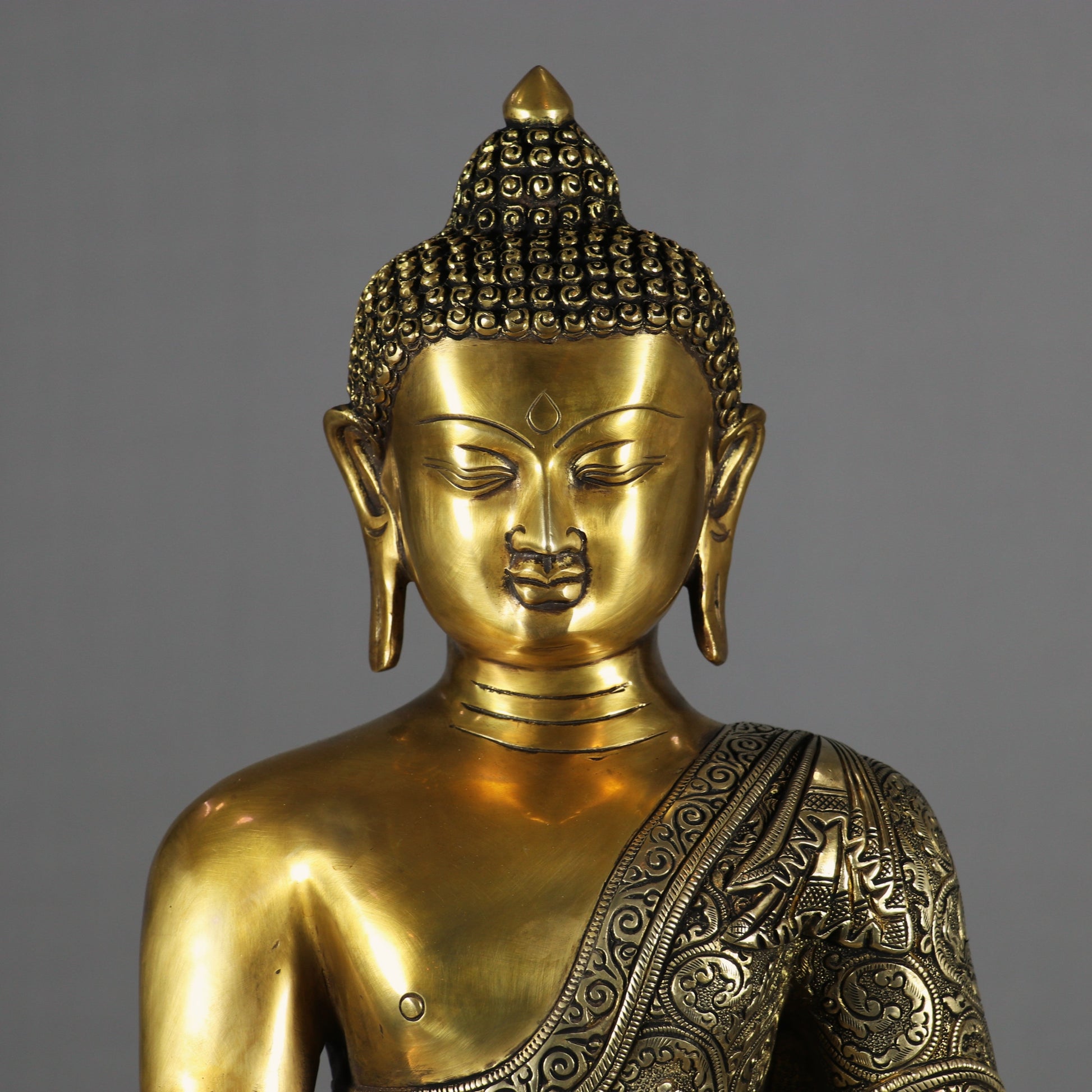 Brass Large Buddha Idol Finely Crafted For Home Decor Showpiece 2 Feet - Image 3