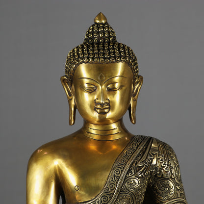 Brass Large Buddha Idol Finely Crafted For Home Decor Showpiece 2 Feet by vendor-unknown - Buddha (View 3)