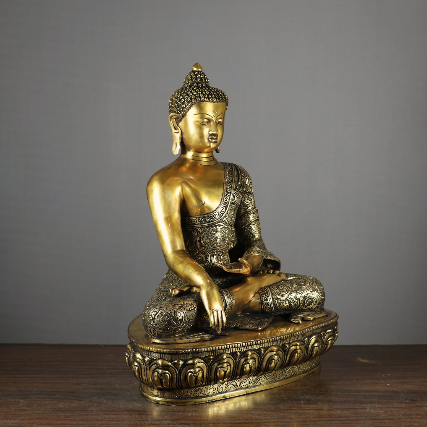Brass Large Buddha Idol Finely Crafted For Home Decor Showpiece 2 Feet