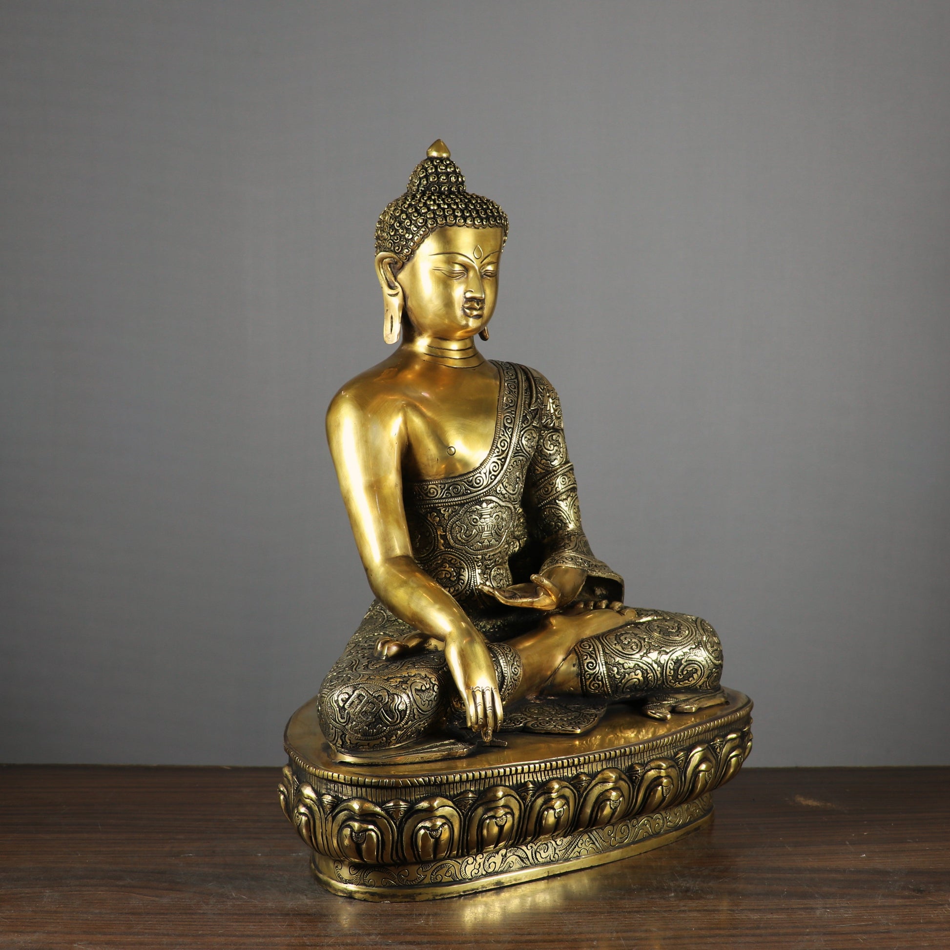 Brass Large Buddha Idol Finely Crafted For Home Decor Showpiece 2 Feet - Image 5