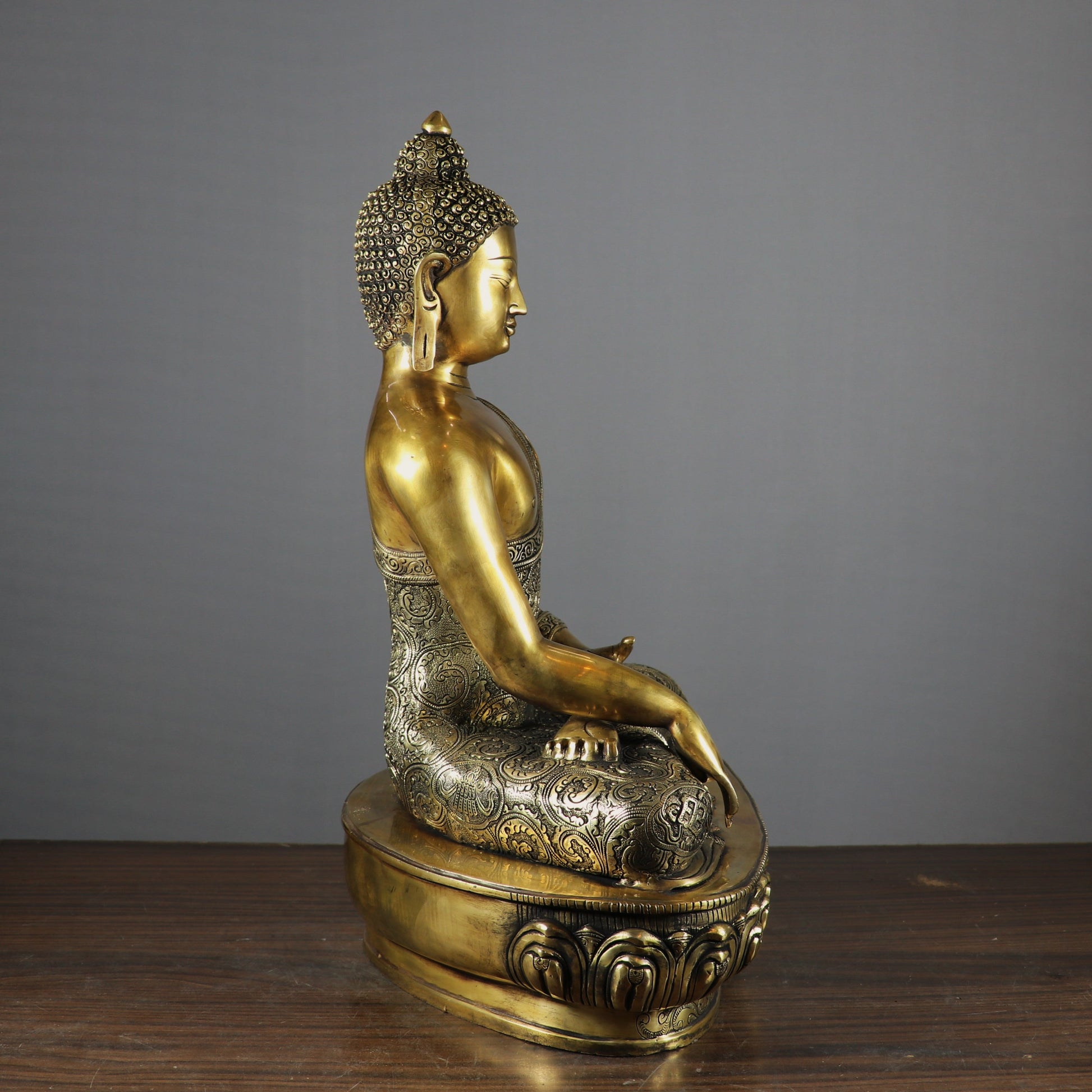 Brass Large Buddha Idol Finely Crafted For Home Decor Showpiece 2 Feet - Image 6