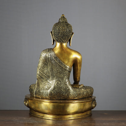 Brass Large Buddha Idol Finely Crafted For Home Decor Showpiece 2 Feet by vendor-unknown - Buddha (View 7)