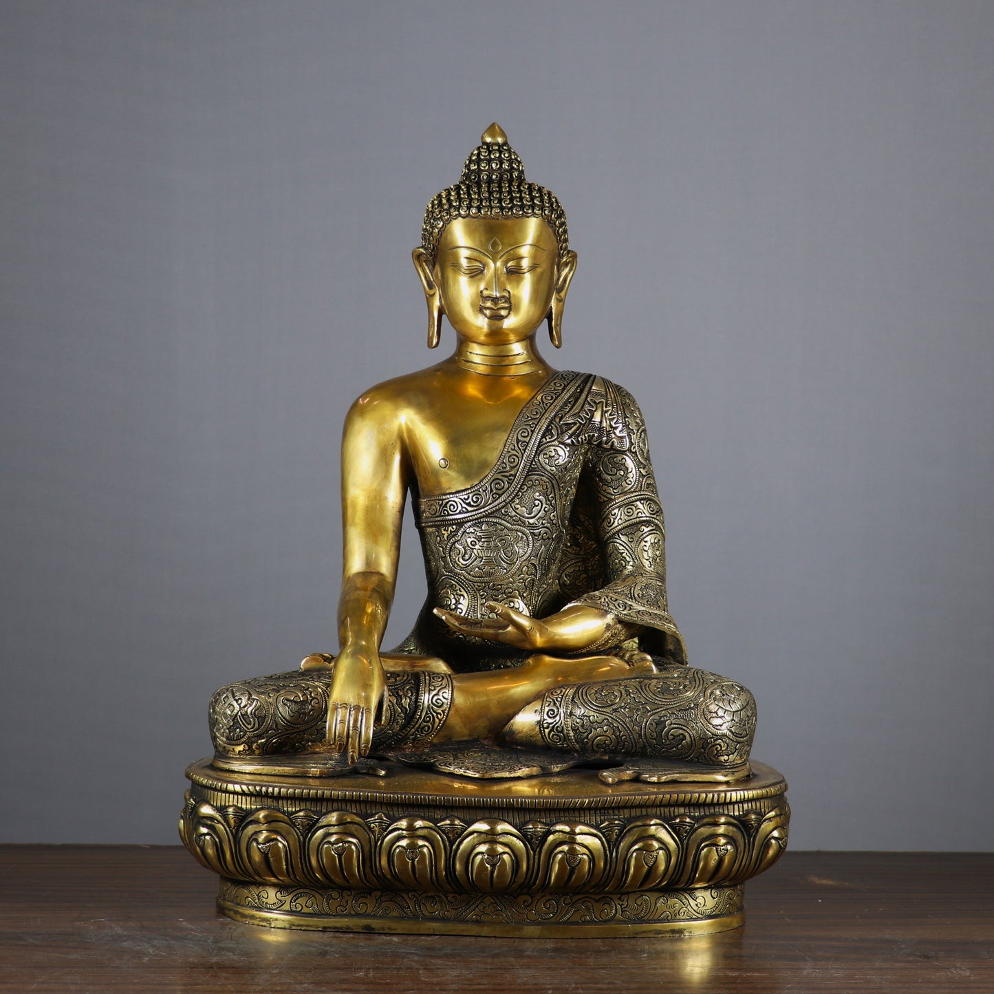 Brass Large Buddha Idol Finely Crafted For Home Decor Showpiece 2 Feet