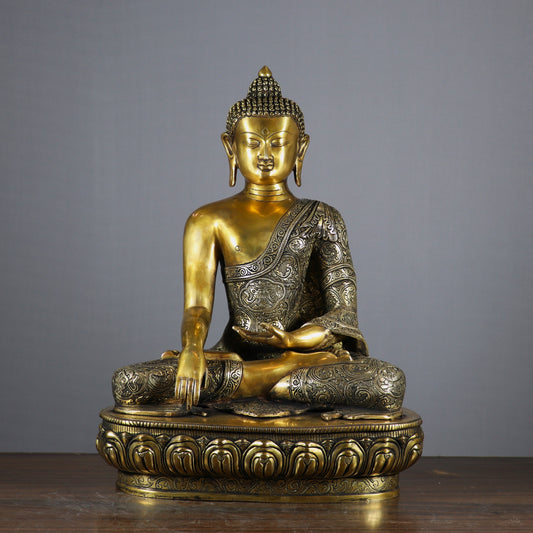 Brass Large Buddha Idol Finely Crafted For Home Decor Showpiece 2 Feet