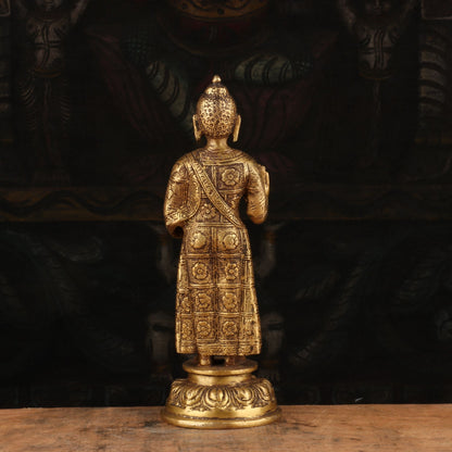 Brass Standing Buddha Statue Showpiece For Home Decorative 8" by vendor-unknown - Buddha (View 5)