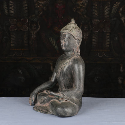 Brass Buddha Statue Antique Finish Showpiece For Home Decor 1 Feet by vendor-unknown - Buddha (View 4)