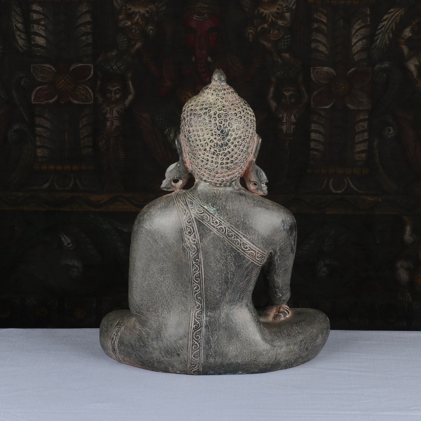 Brass Buddha Statue Antique Finish Showpiece For Home Decor 1 Feet
