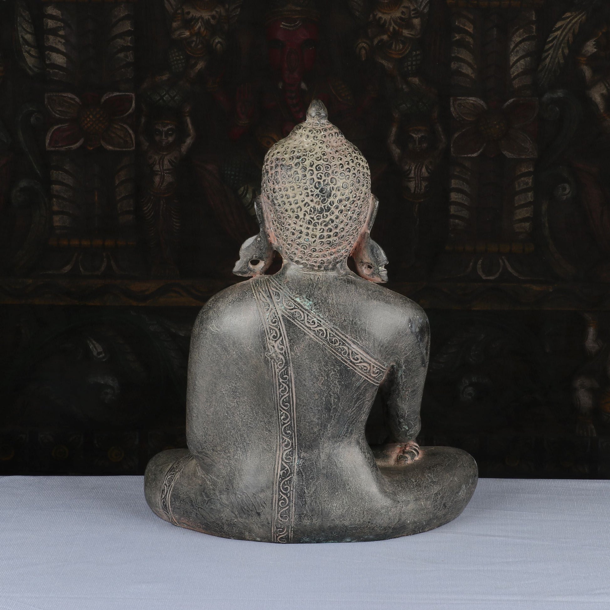 Brass Buddha Statue Antique Finish Showpiece For Home Decor 1 Feet - Image 5